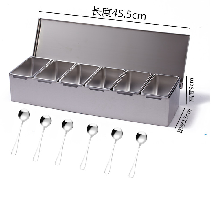 2/3/4/6 Compartment Condiment Rack Stainless Steel Kitchen Condiment ...