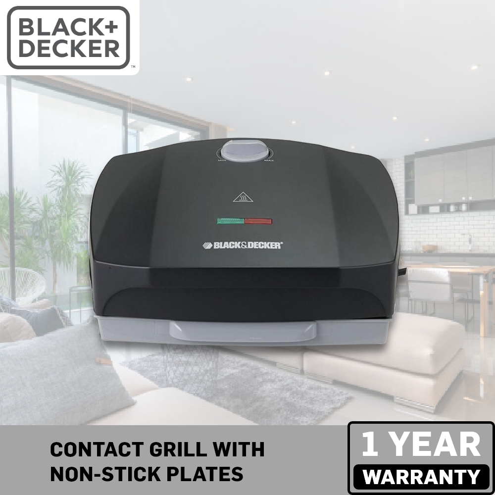 BLACK DECKER Contact Electric BBQ Grill with Non stick Plates and