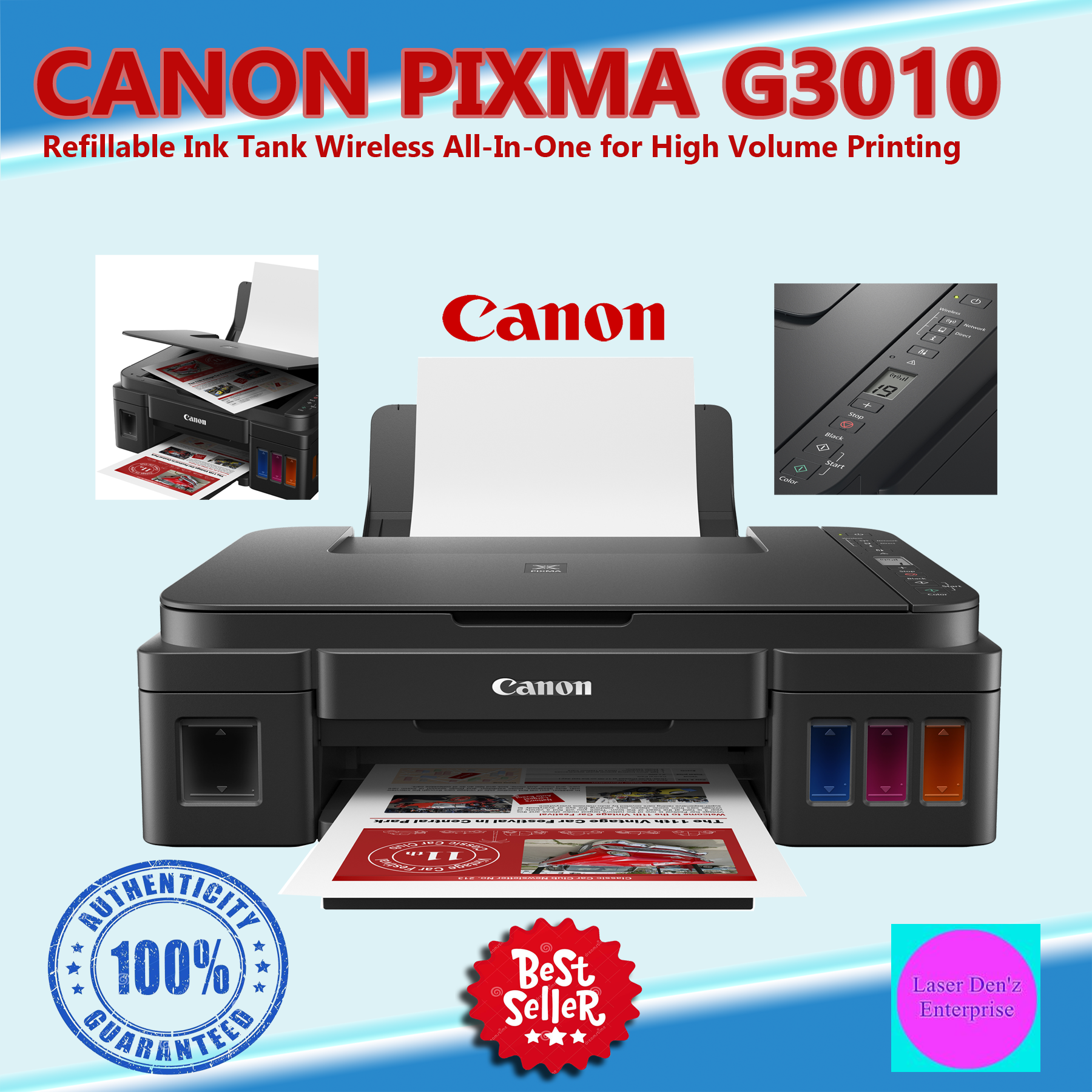 Canon Pixma G3010 All-in-One Wireless Ink Tank Colour Printer