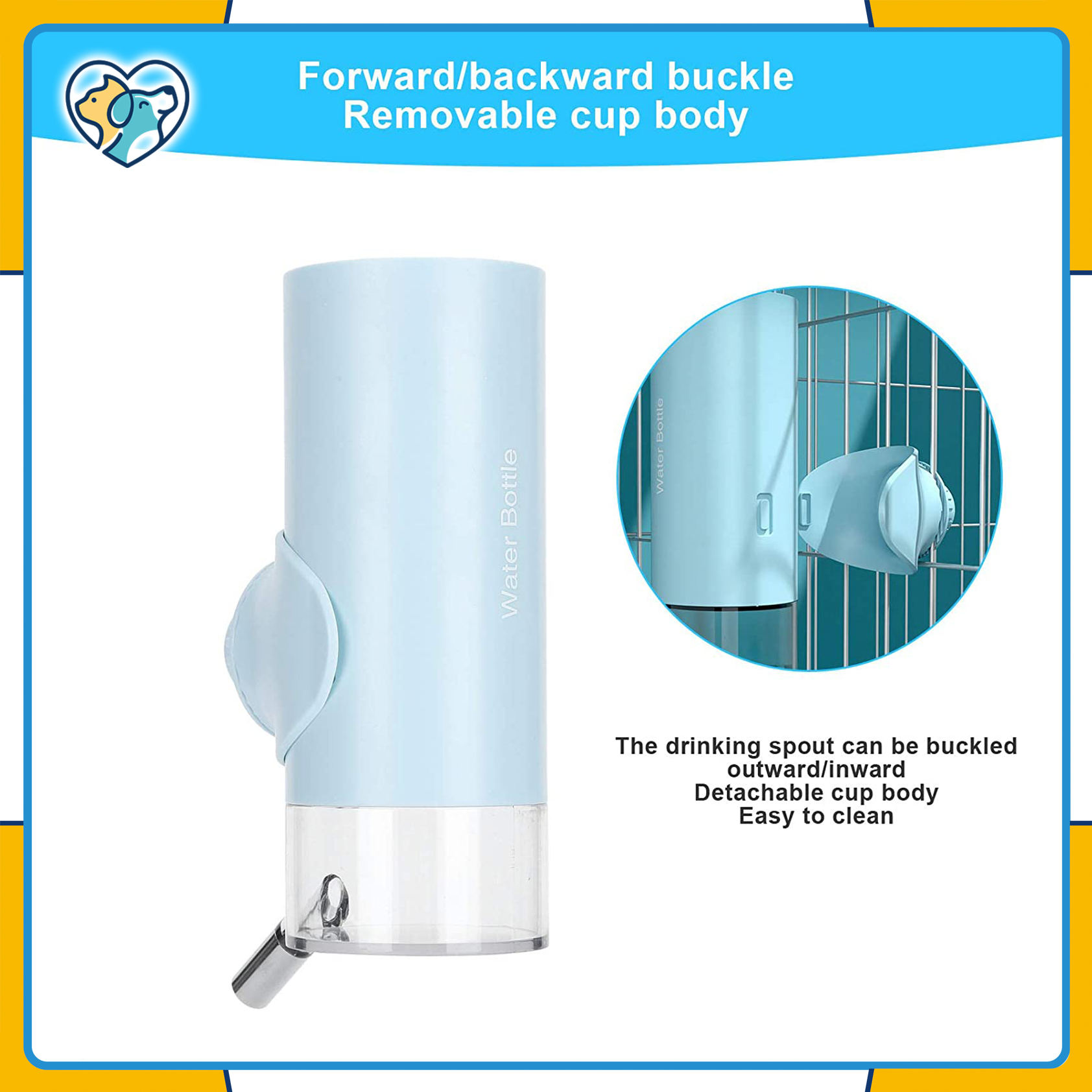 No Drip Dog Water Dispenser Bottle Dog Kennel Cage Water Drinker Kettle