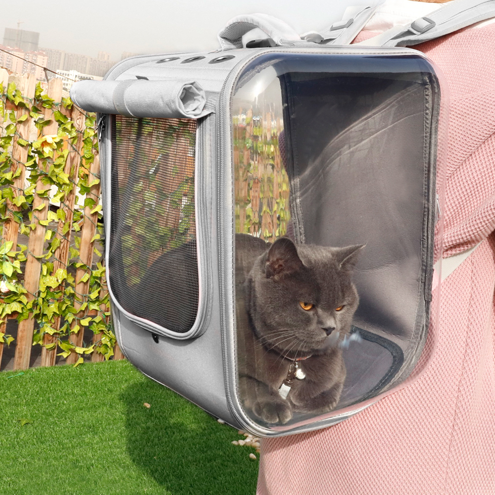 1pc Cat Backpack Carrier,breathable Dog Carrier - Cat Bag For Hiking Travel  Camping Outdoor Use, Pet Carrying Backpack, Ventilation Mesh And Shade Des