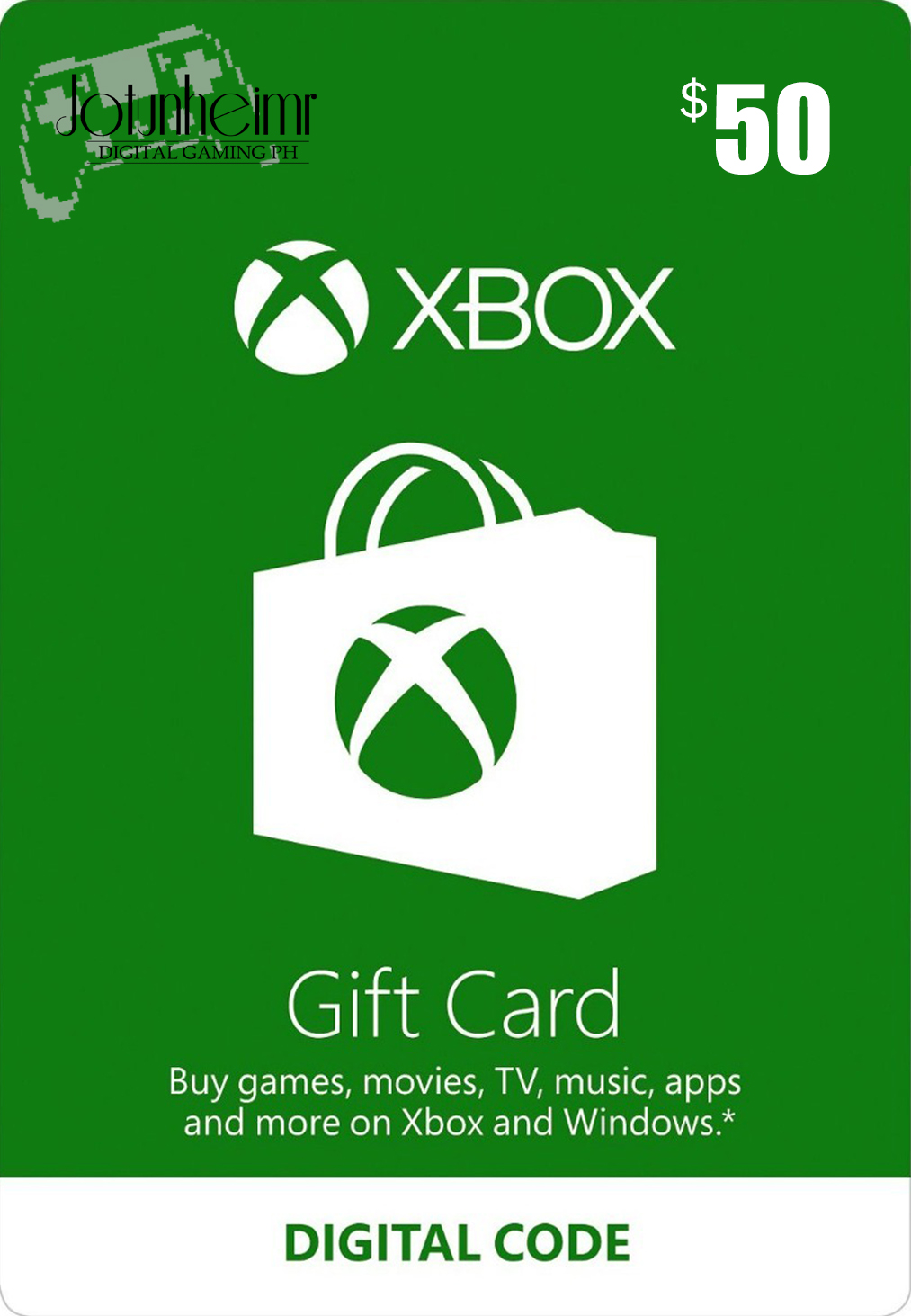 $50 xbox gift card digital code