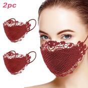 QShop 3pc Delicate Lace Applique Washable and Reusable Mouth Facemask