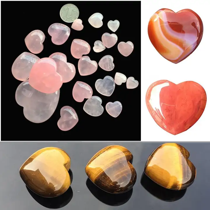 heart shaped healing crystals