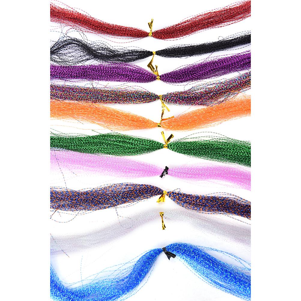 Refreshing Holographic Tinsel Crystal Flash String Jig Hook Lure Making ...