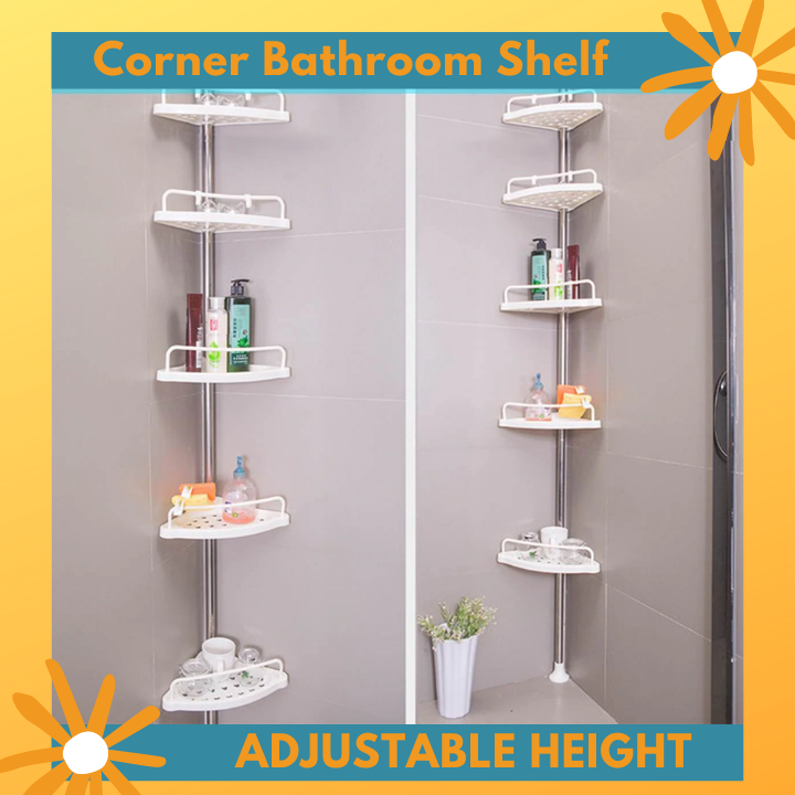 Bathroom Rack Corner Shelf Organizer 4 Layer Adjustable Stainless Steel