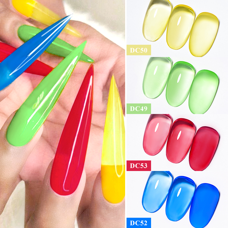 6pcs Jelly Gel Vernis à ongles Set 10ml Sea Glass Series Gel Vernis  Transparent Cristal Transparent Gel Nail Art Vernis