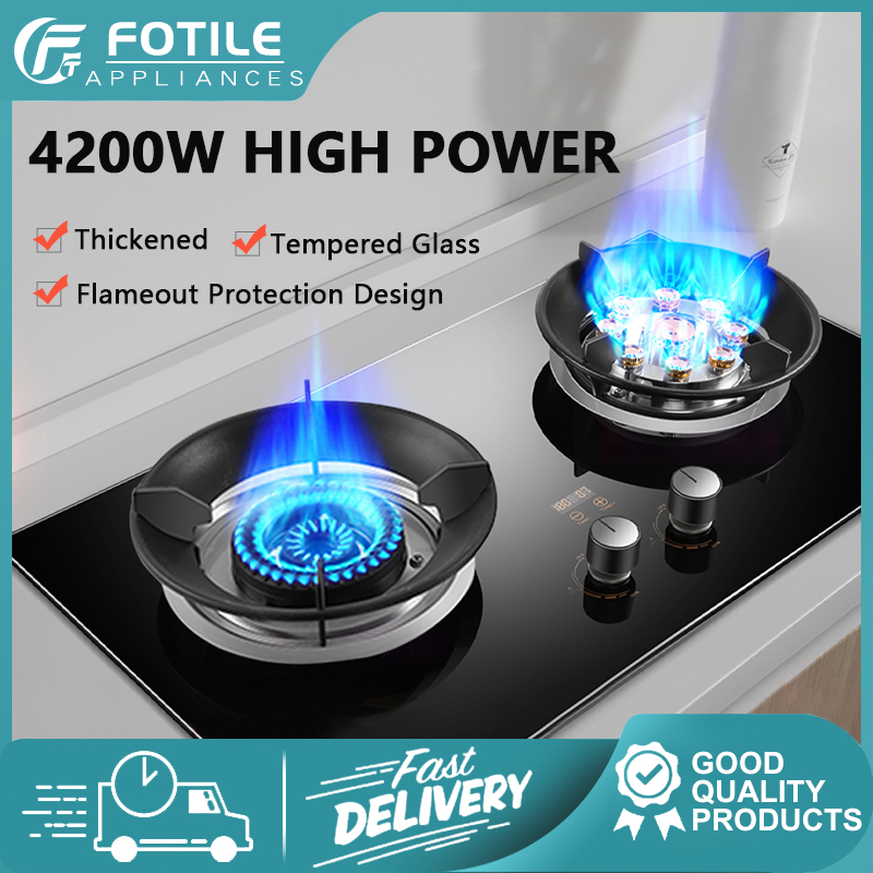 FOTILE Gas stove double burner Gas stove burner Built in burner gas