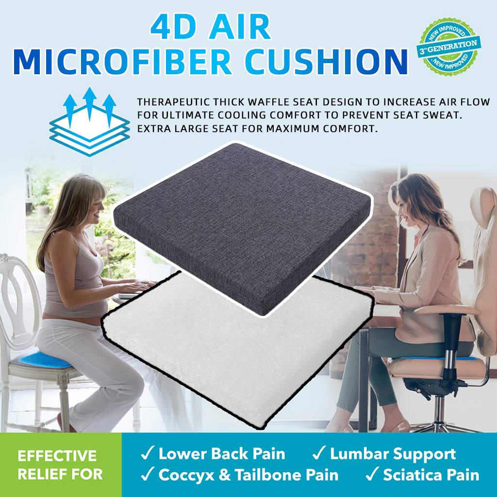 Gel Seat Cushion, Gel Seat Cushion for Office Chair Sciatica Pain Relieve, Double Thick Breathable Honeycomb Design, Wheelchair Gel Seat Cushion to