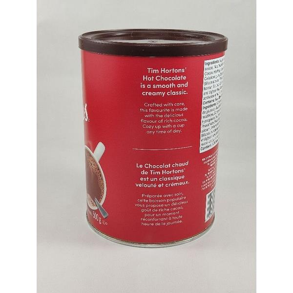 Tim Hortons Hot Chocolate Drink in Can 500g Expiration Date March 2023