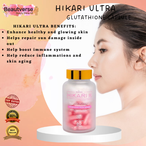 hikari glutathione capsule Hikari Aurum S-Acetyl Glutathione Supplement | Sakura & Ceramide Blend | 30  Caps main image 1
