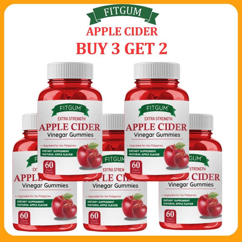 Fitgum Apple Cider Vinegar Gummies 100 Original Official Formula From Usa 60 Gummies Original