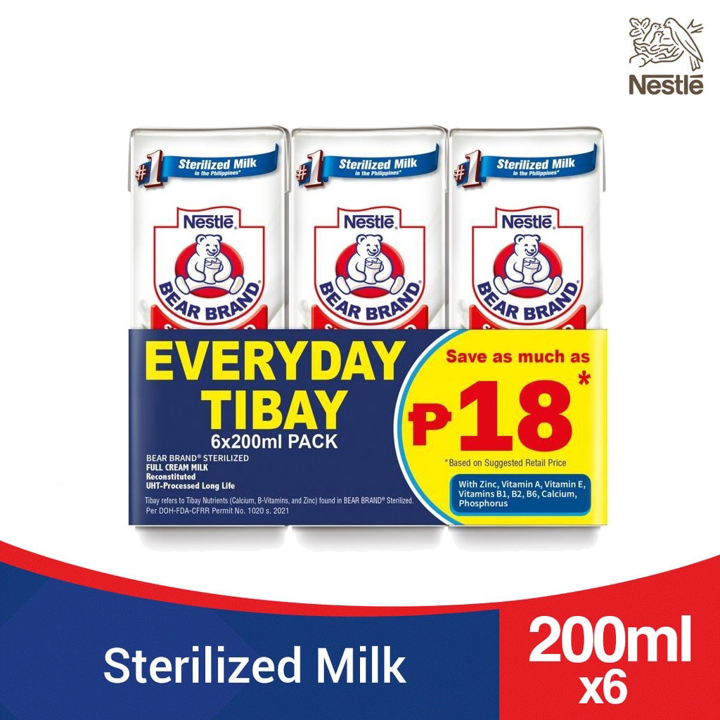 Bear Brand Sterilized UHT Milk 200ml - Buy 6, Save 18 | Lazada PH