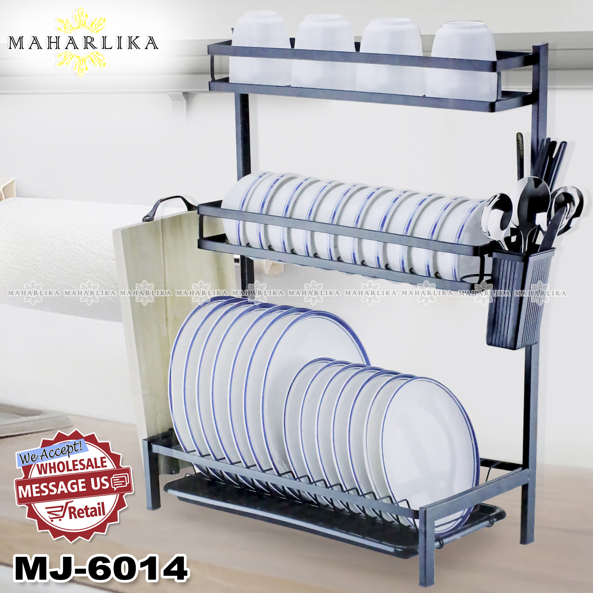 Maharlika MJ-6014 Tauban ng Plato 3 Layer Dish Drying Rack Dish Rack