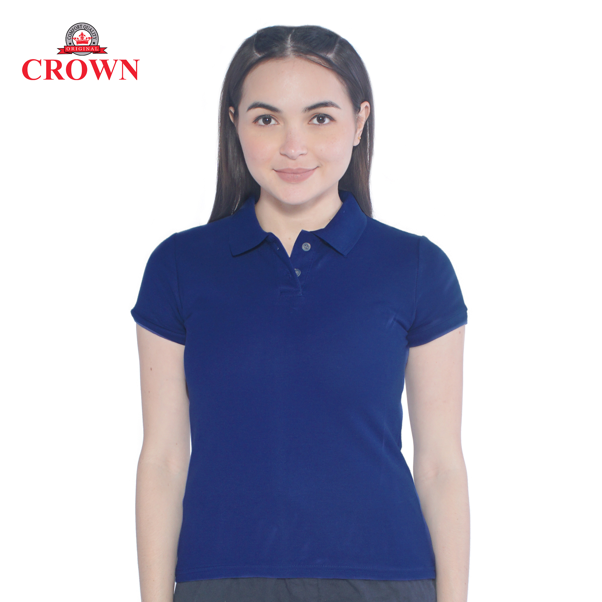 ladies blue polo shirt