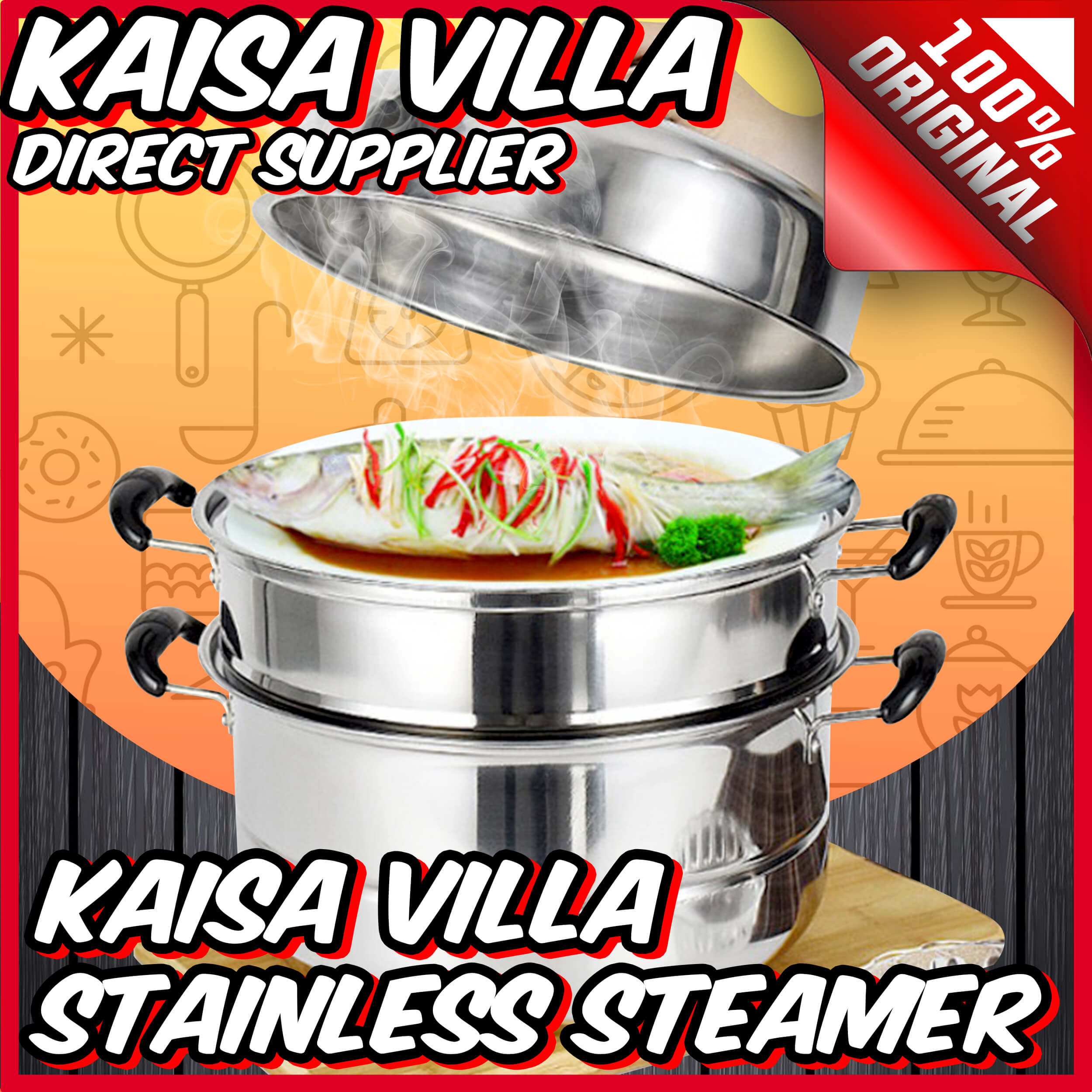 Kaisa villa stainless steamer nonstick steamer 3 layer steamer Lazada PH