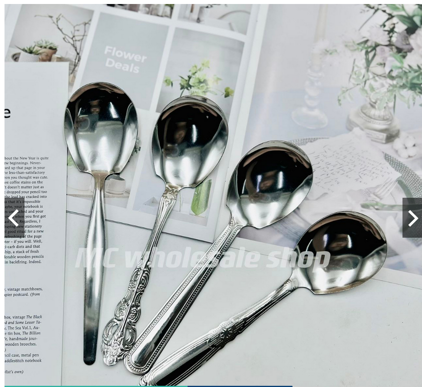 2/6/12pcs Stainless Steel Serving Spoon, Durable Eating Spoon, Cake Spoon,  Ice Cream Spoon, Catering Spoons For Buffet Banquet Afternoon Tea, Kitchen