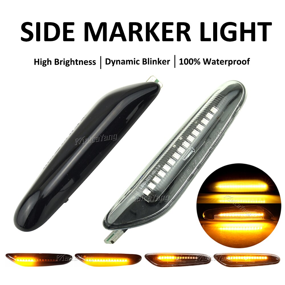 Dynamic LED Turn Signal Light Side Marker For BMW E60 E61 E90 E91 E87 E81 E83 E84 E88 E92 E93 E82 E46 1 3 5 Series X1 X3 2004