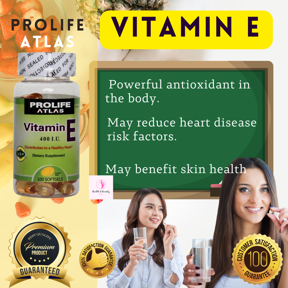 (PROLIFE) Atlas Vitamin E 400IU 100 Softgels vitamin Lazada PH
