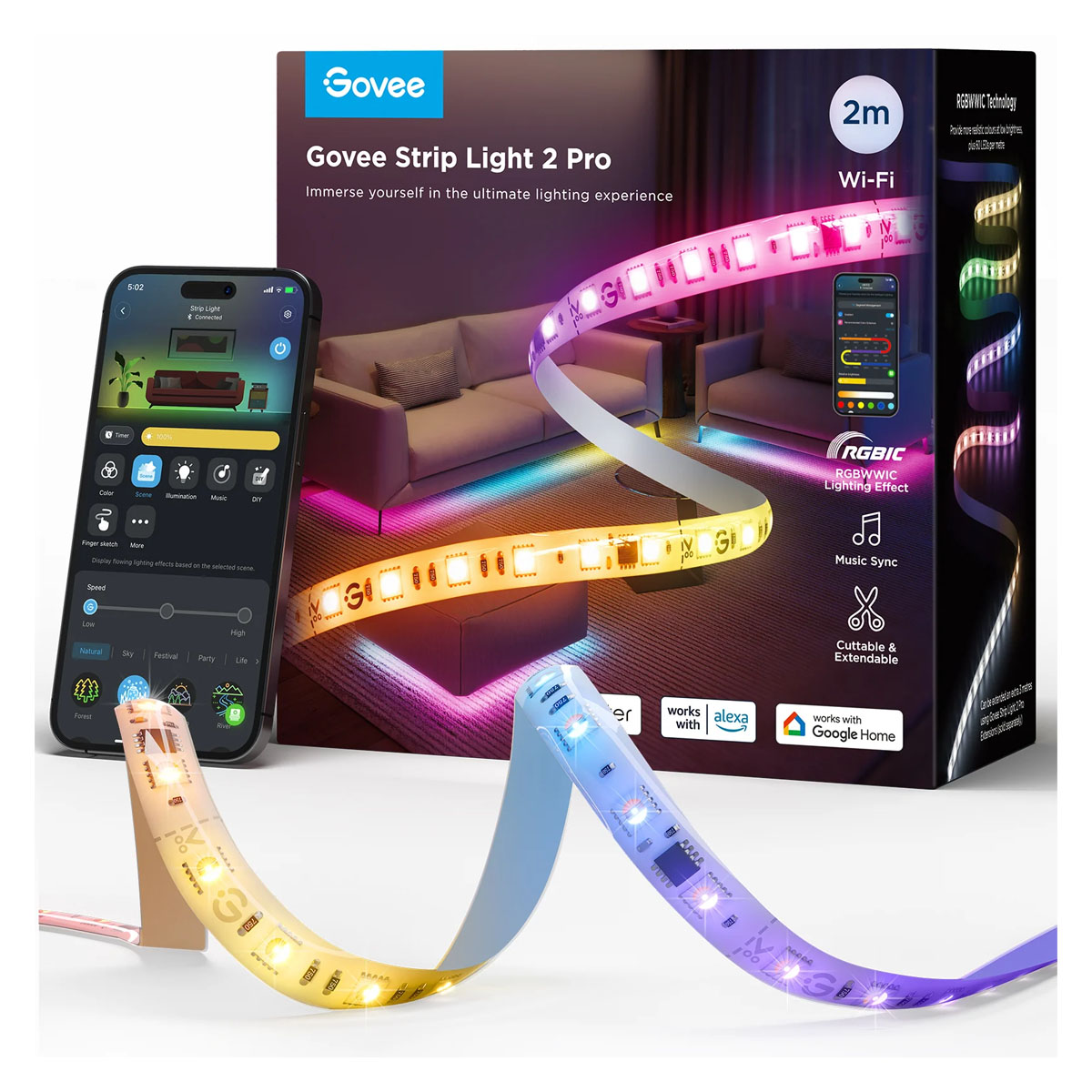 Govee RGBIC Pro Led Strip Light 15m Wi-Fi for