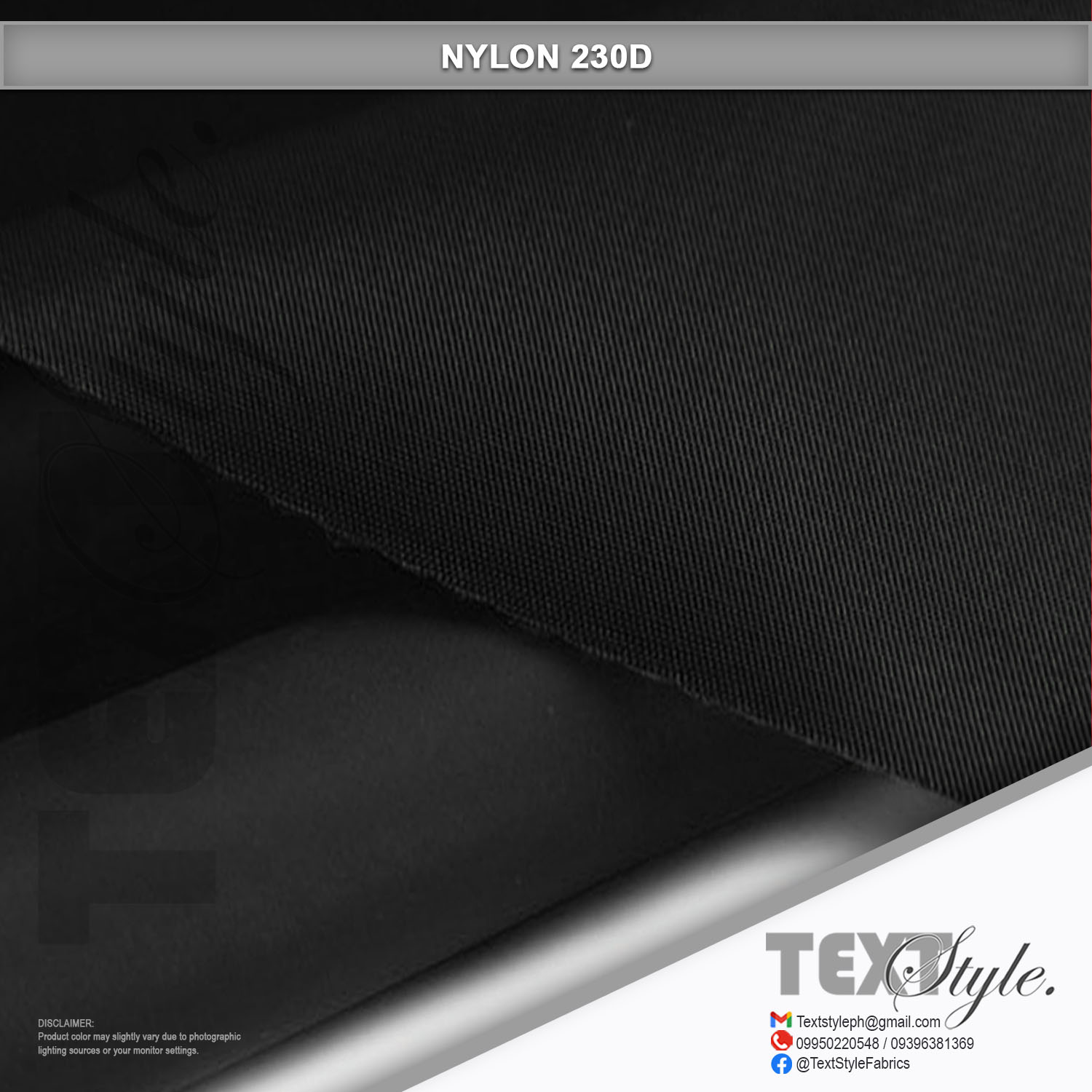 Textstyle 230D Nylon Fabric for Bag Lining 60" Width15 Colors Sold Per