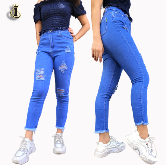 High Waist Skinny Jeans for Woman Raw Hem Pants Babae Maong