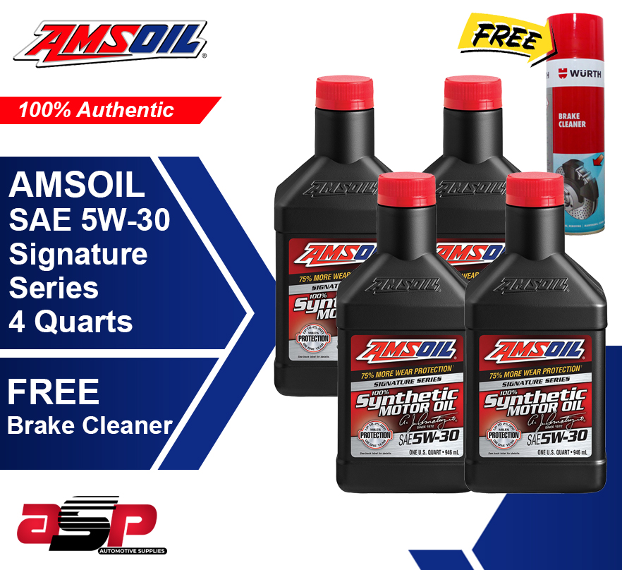 AMSOIL Signature Series 5W30 100 Synthetic Motor Oil 4 Quarts Free