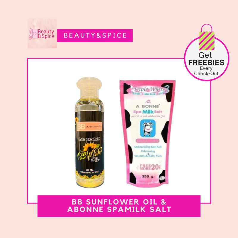BB SUNFLOWER OIL AND ABONNE SPA MILK SALT Lazada PH