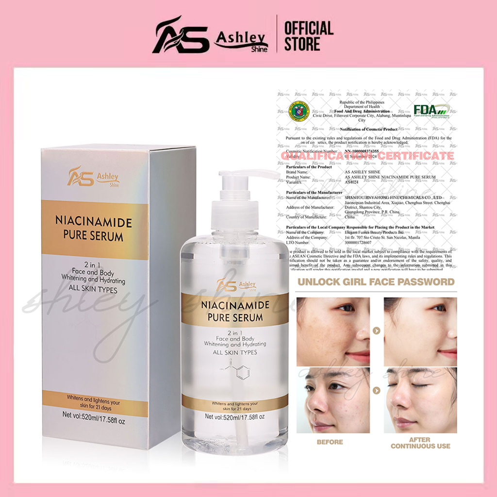 Ashley Shine NIACINAMIDE Pure Serum Face and Body Moisturizes Whitening ...