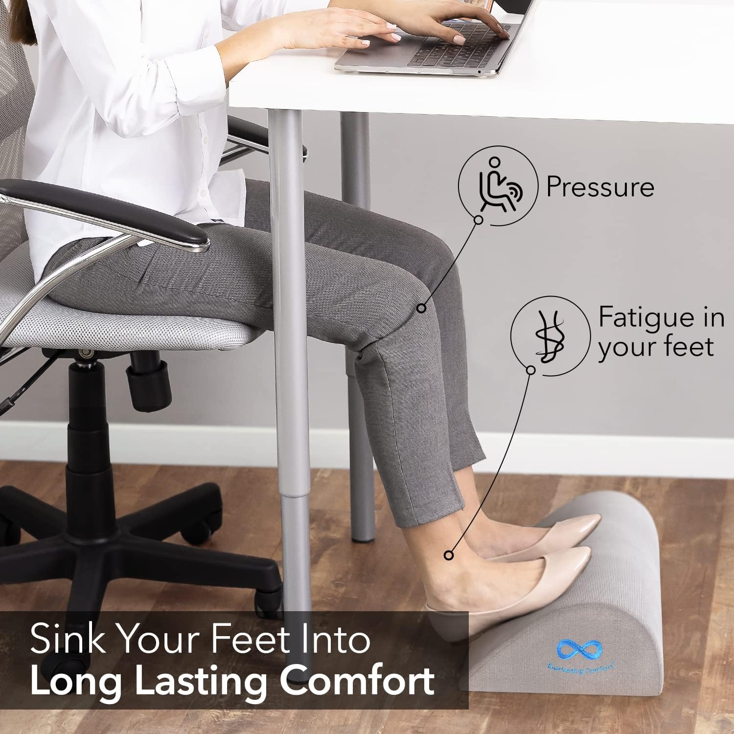 Everlasting Comfort Foot Rest for Under Desk - Kick up Your feet, Improve  Circulation - Work from Home Memory Foam Footrest Pillow - Foot Stool for  Office, Home, Gaming, Computer Accessories (Gray) 