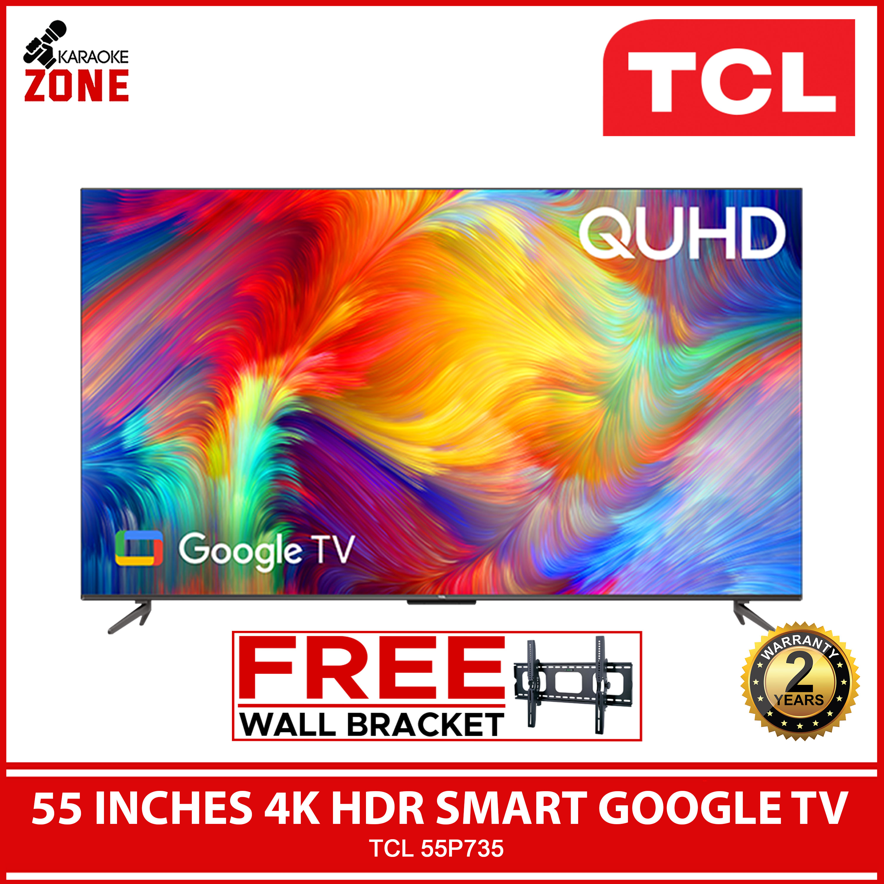 TCL 55P735 4K HDR TVSmart Android TV Assistant, Edgeless Design, Voice ...