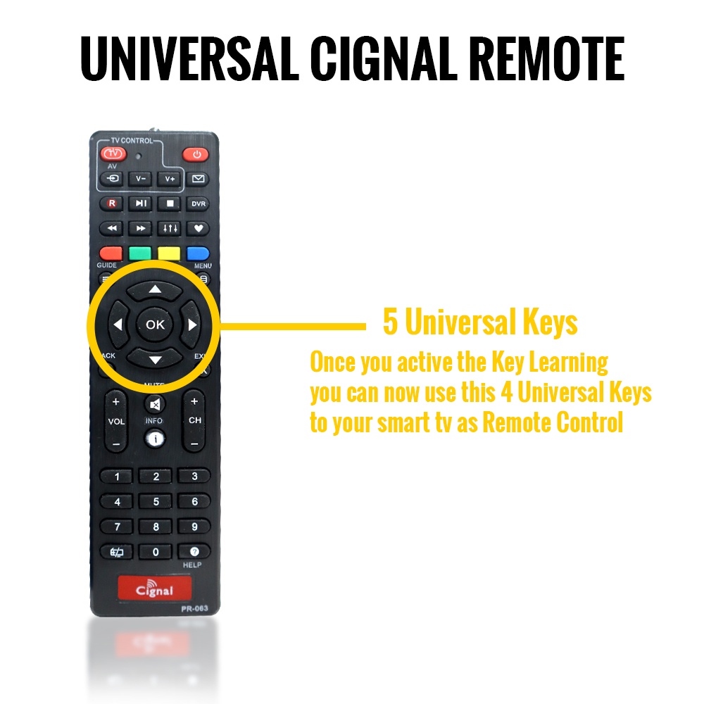 OSQ Universal Cignal Replacement Remote Control Key Learning for Cignal