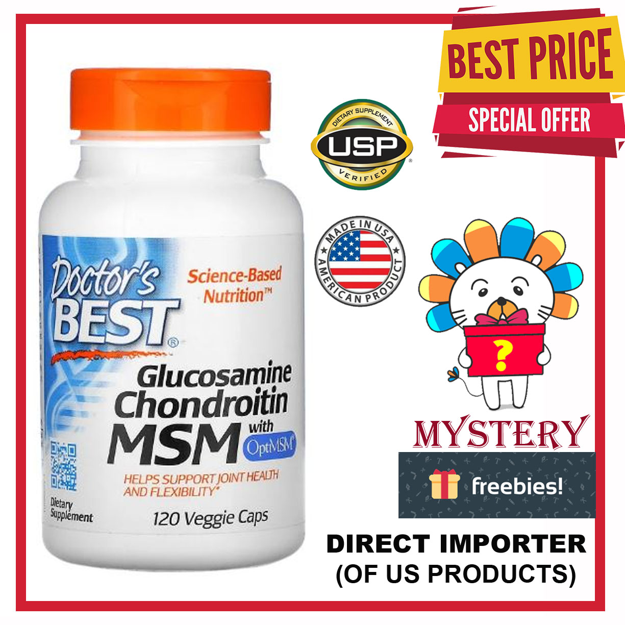 Doctor's Best, Glucosamine Chondroitin MSM with OptiMSM, 120 Veggie