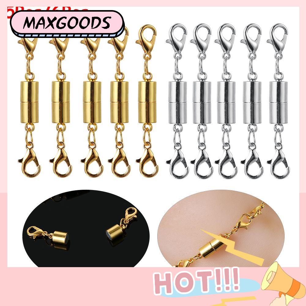 5PCs/6Pcs Accessories Silver Gold Extender DIY Connector Hook Necklace  Bracelet Connector Buckle Magnetic Clasps Jewelry Making Supplies