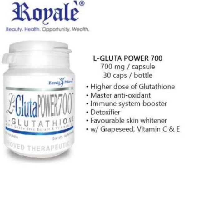 Royale L - Gluta Power Glutathione Grape Seed Glutathione Capsules - Lazada 