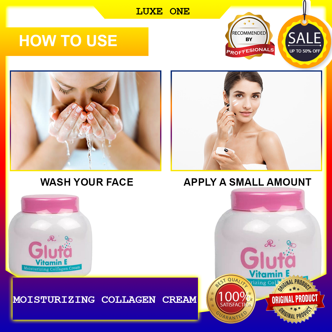 100 Original and Authentic Gluta Vitamin E Moisturizing Collagen Cream