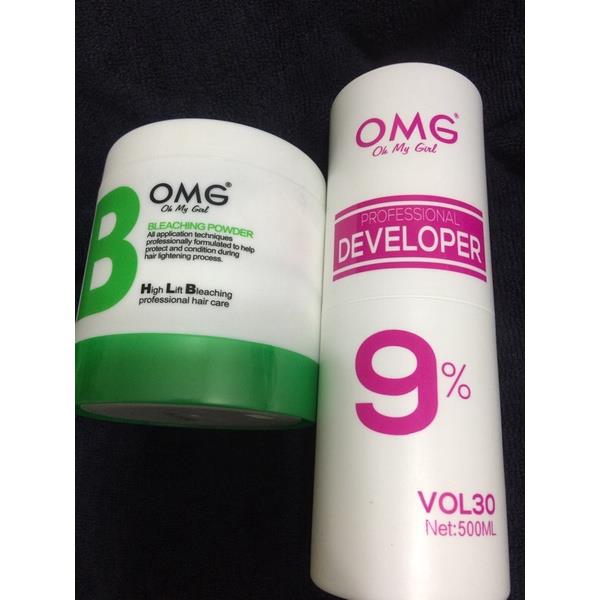 500g OMG bleaching powder and 500 ml OmG Oxidizer Lazada PH