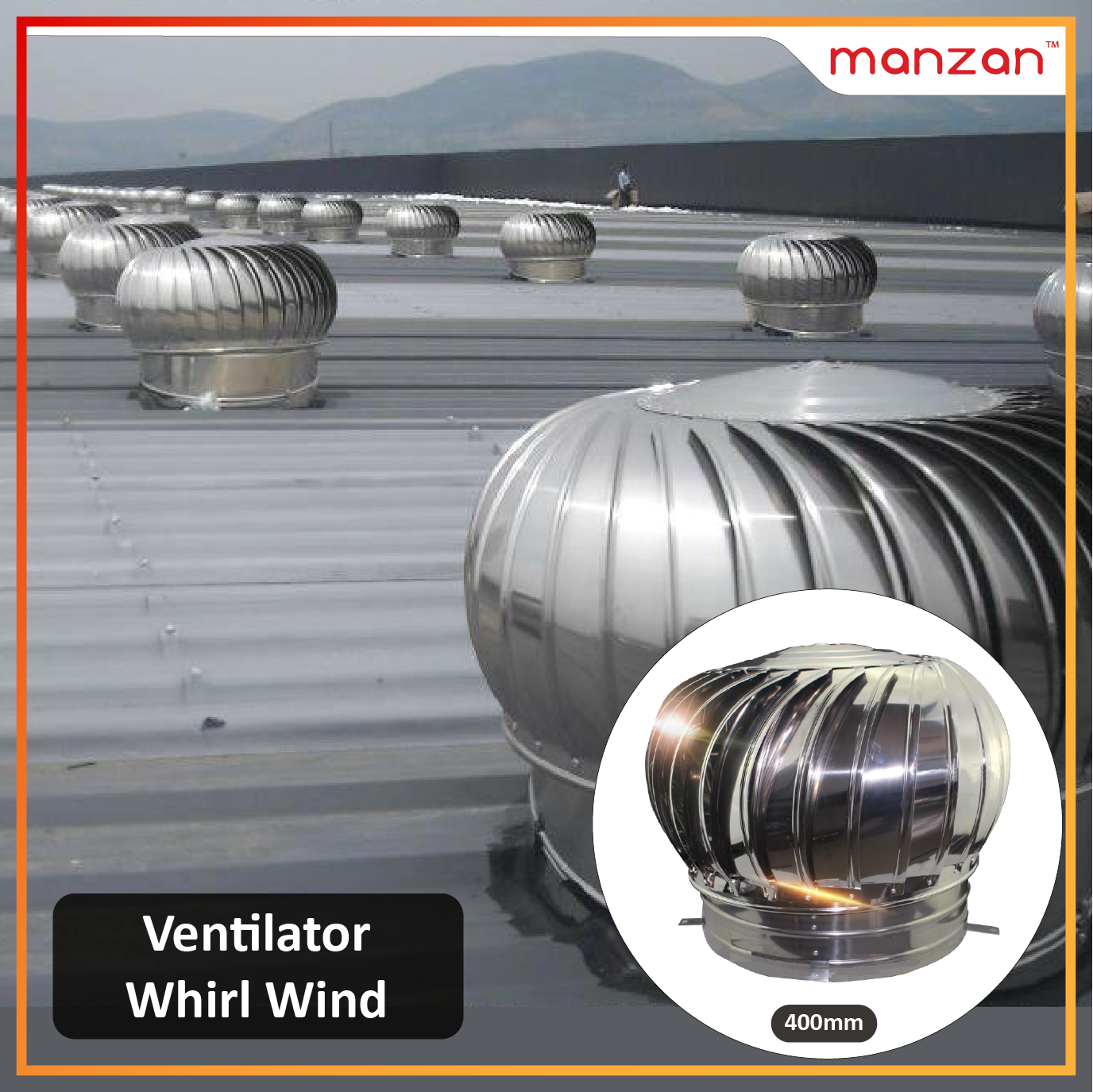 Ventilator Mm Whirl Wind For Residential And Industrial Exhaust Fan With Wind Powered Roof