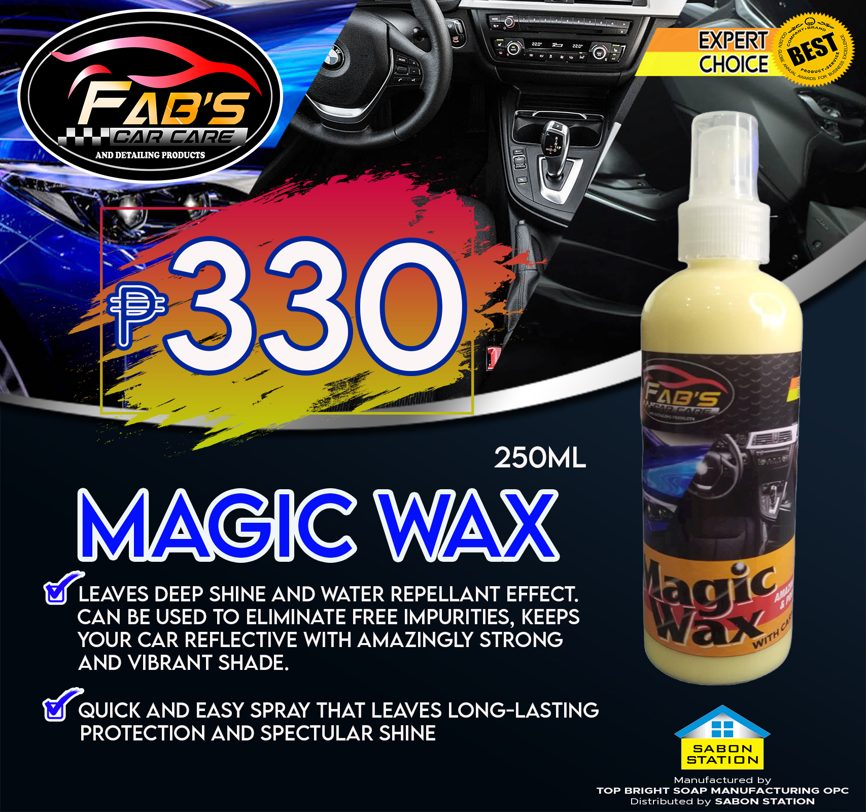 Fabs Car Care MAGIC WAX FOR MATTE AND GLOSSY 250ml Lazada PH
