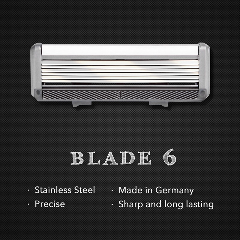 Qshave Black Spider Manual Man Shave Razor With Trimmer (1 Handle, 1Pc X6 Blade & 1Pc X5 Blade)