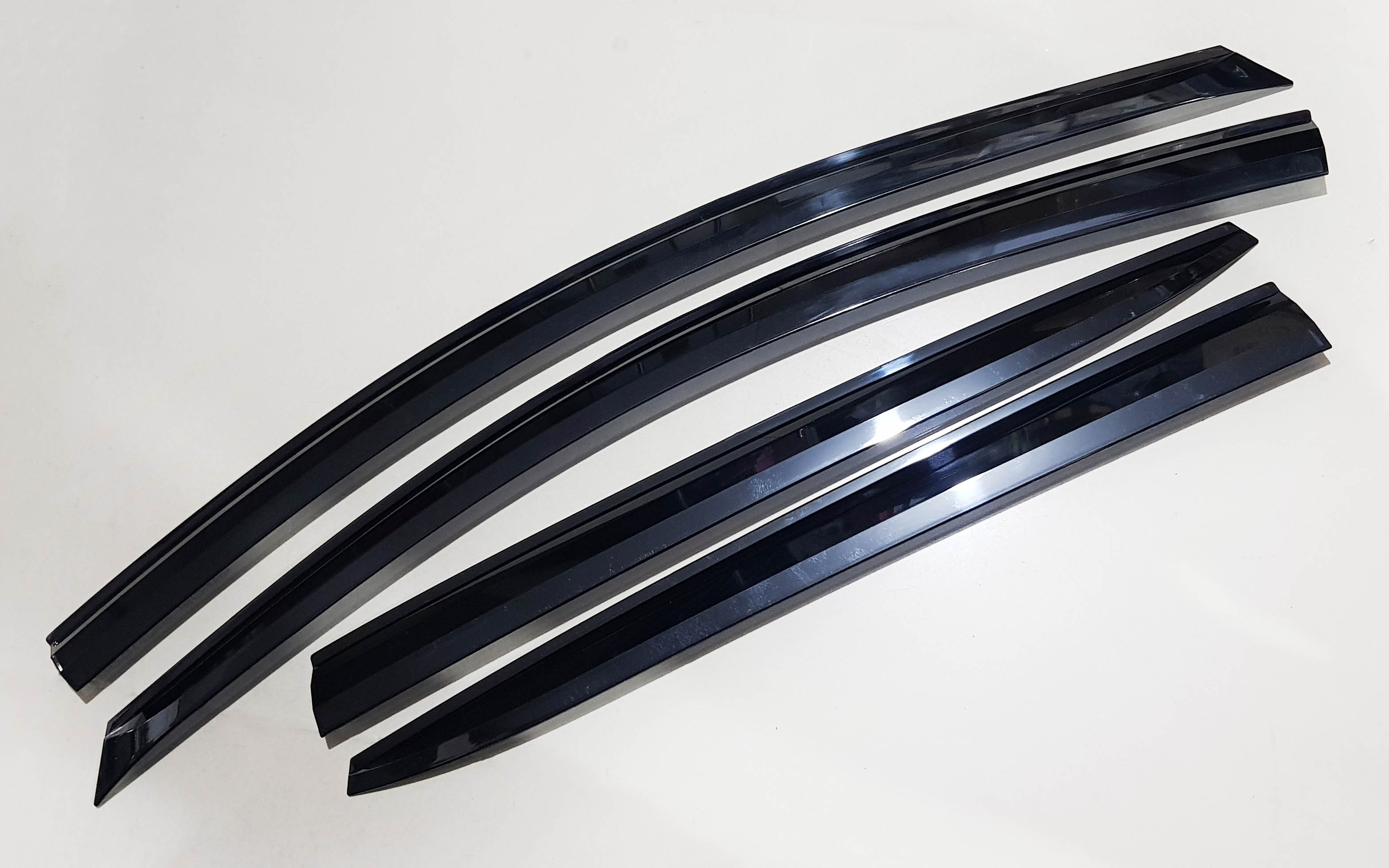 Chrome Trim Window Vent Visors For 2012-2017 Hyundai Accent Sedan – Smoky Tint