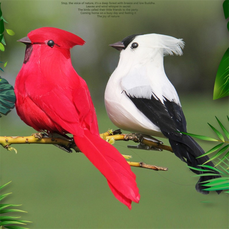 Foam Feather Artificial Parrots Imitation Bird Model Outdoors Garden Decoration