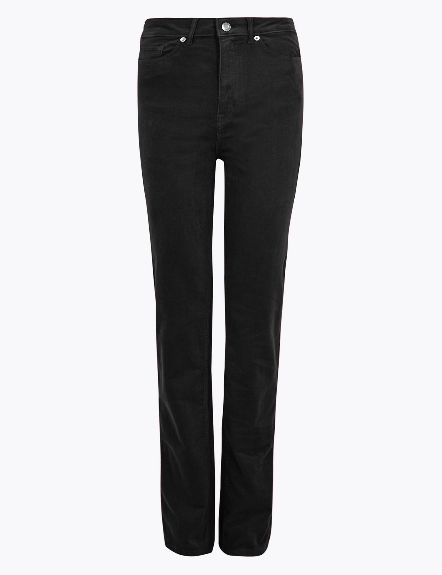 Corduroy Straight Leg Trousers (Black 