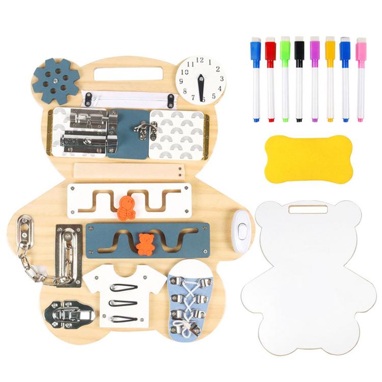 Latches Wooden Activity Board 14 In 1latches Activity Board Toddlers