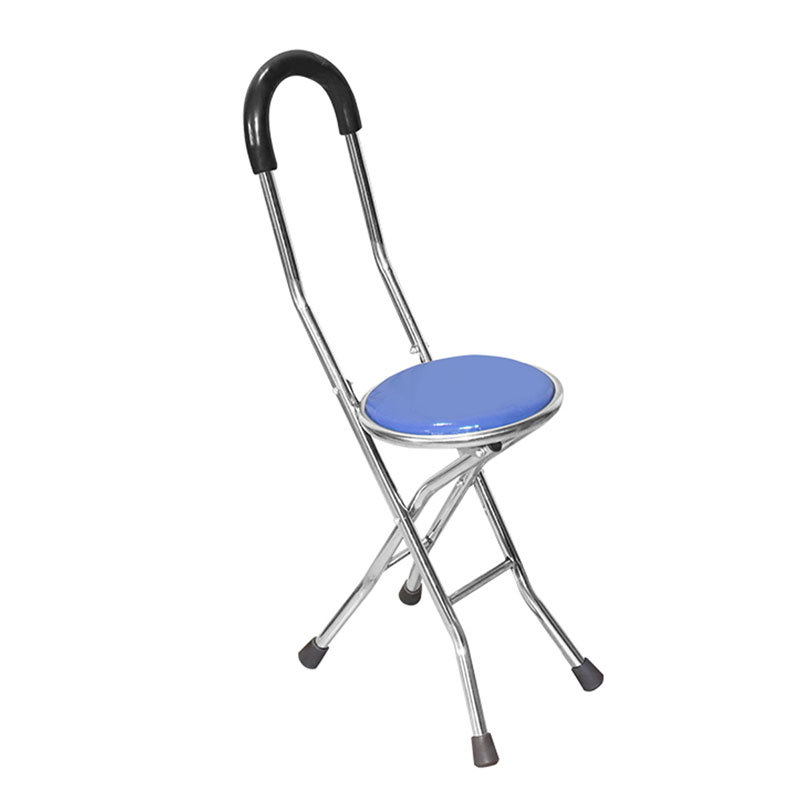 【Protegat】Folding Cane Seat Elderly Care Walking Cane Chair Quad Cane