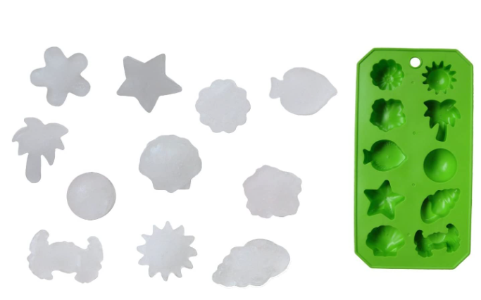 Set of 3 Flexible Shaped Ice Cube Trays. Sun, Star, Flower, Tree and  Sealife. Fun Party Combo Silicone 