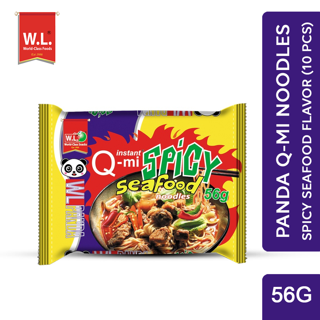 WL FOODS Panda QMI Instant Noodles Spicy Seafood 56g packed by 10's