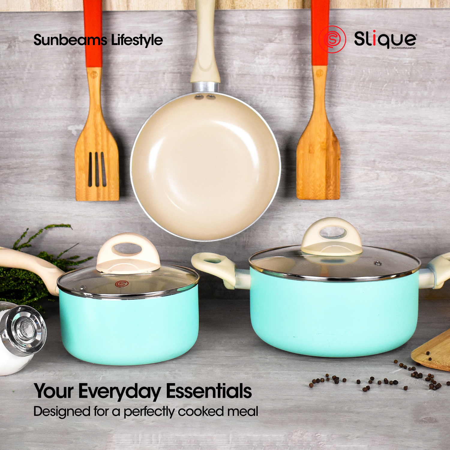 Sliq Nonstick Ceramic Saute Pan with Steamer, Non Toxic Deep Frying Pa –  Get Sliq