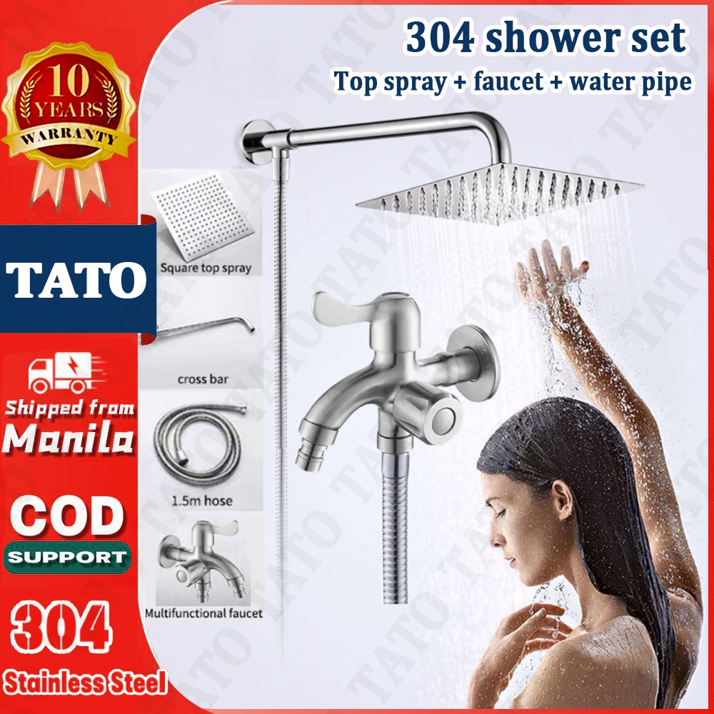 TATO 304 Stainless Steel Telephone Shower Set Shower Set with Faucet Gripo Shower Set Lazada PH