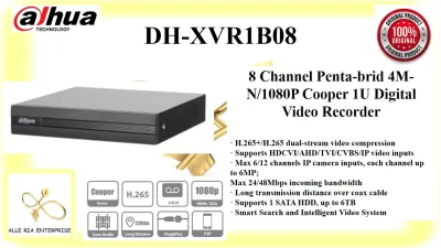 DAHUA DH-XVR1B08 8 Channel Penta-brid 4M-N/1080P Cooper 1U Digital Video Recorder